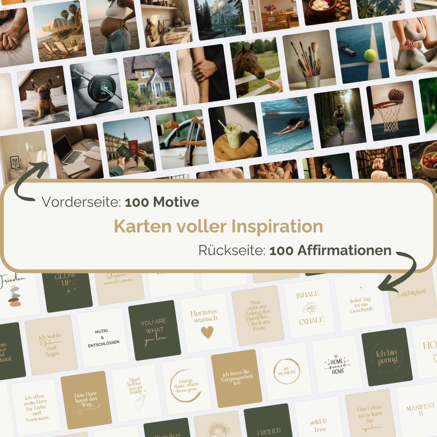 Easy Set mit 200 Bildkarten & Affirmationen und Vision Map mit 18 Slots