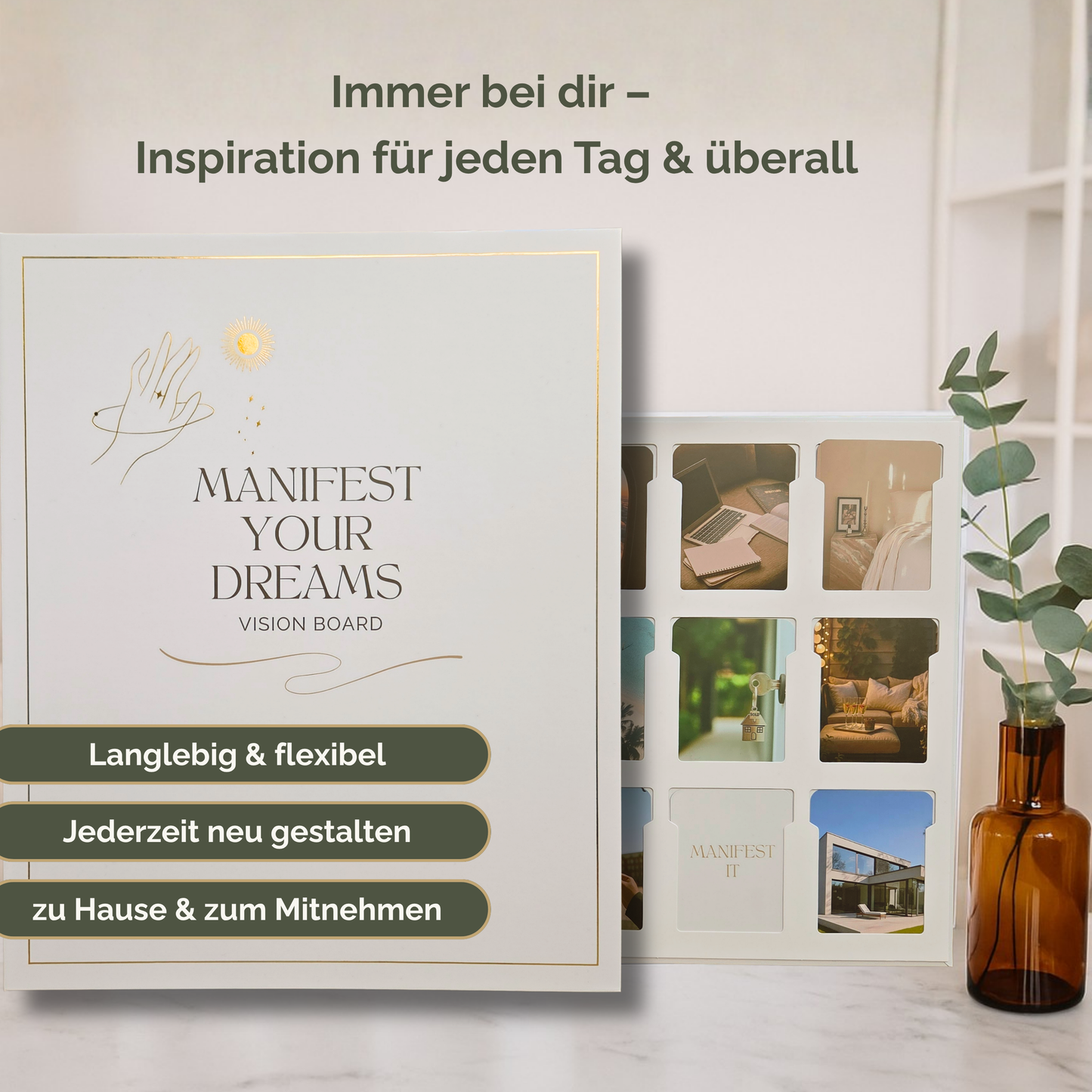 Easy Set mit 200 Bildkarten & Affirmationen und Vision Map mit 18 Slots