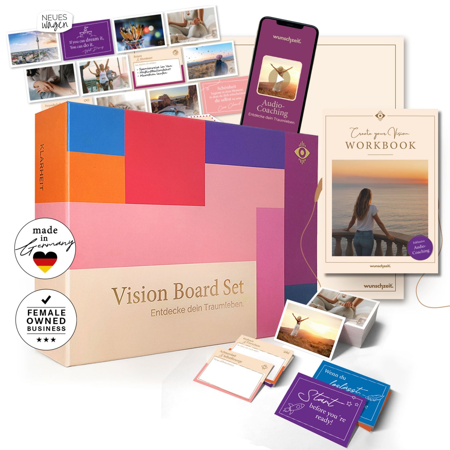 Premium Set mit XL Poster und 162 Karten für Achtsamkeit & Manifestation